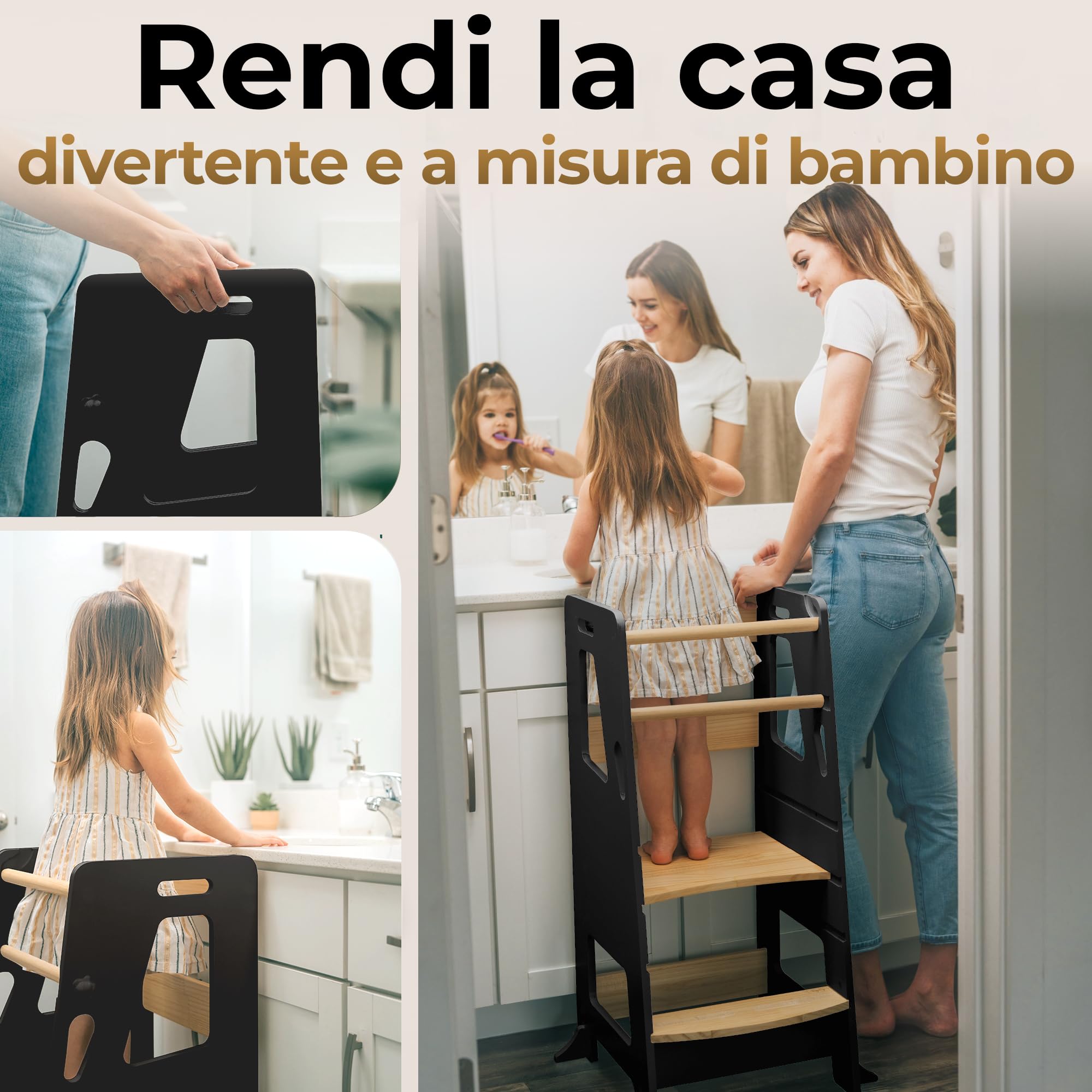 BEY & CO® Wieża Obserwacyjna dla Dzieci - Regulowana 3 poziomy, Antypoślizgowa