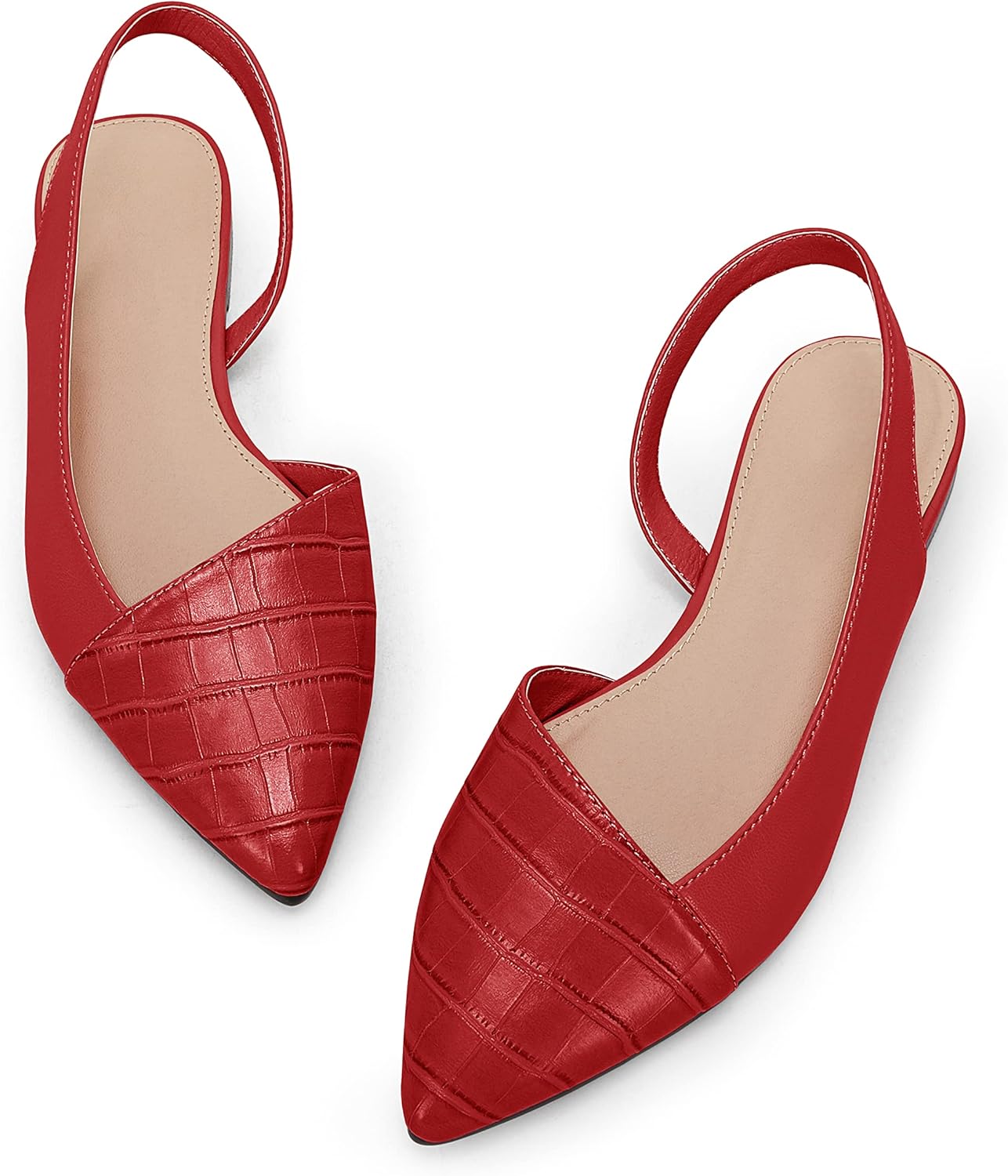 LAICIGO Women's Closed Pointed Toe Flats Slingback Low Heel Slip-on Cutout Animal Print Backless Mules Sandals