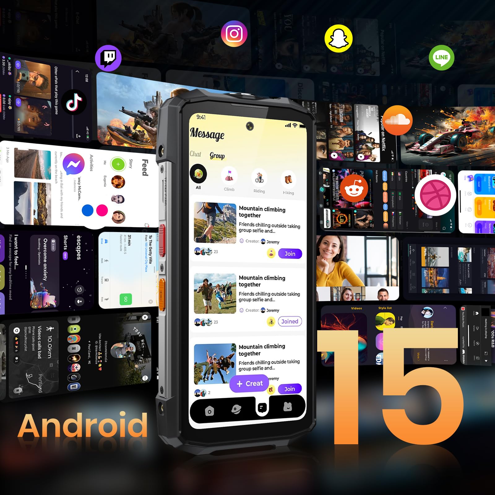 FOSSiBOT F113 5G Téléphone Portable Incassable Vision Nocturne 64MP, 20000mAh, 36Go+256Go, Smartphone Incassable Écran FHD+ 6,78" 120Hz, Android 15 Caméra 50MP Dual SIM IP68/IP69K/NFC/Face ID (Gris)