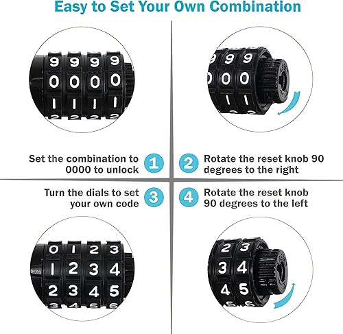 Miniatura 5 de Lumintrail Combinación de cable de bloqueo de bicicleta para accesorios de bicicleta, cerraduras de bicicleta de 4 pies, resistentes, antirrobo con