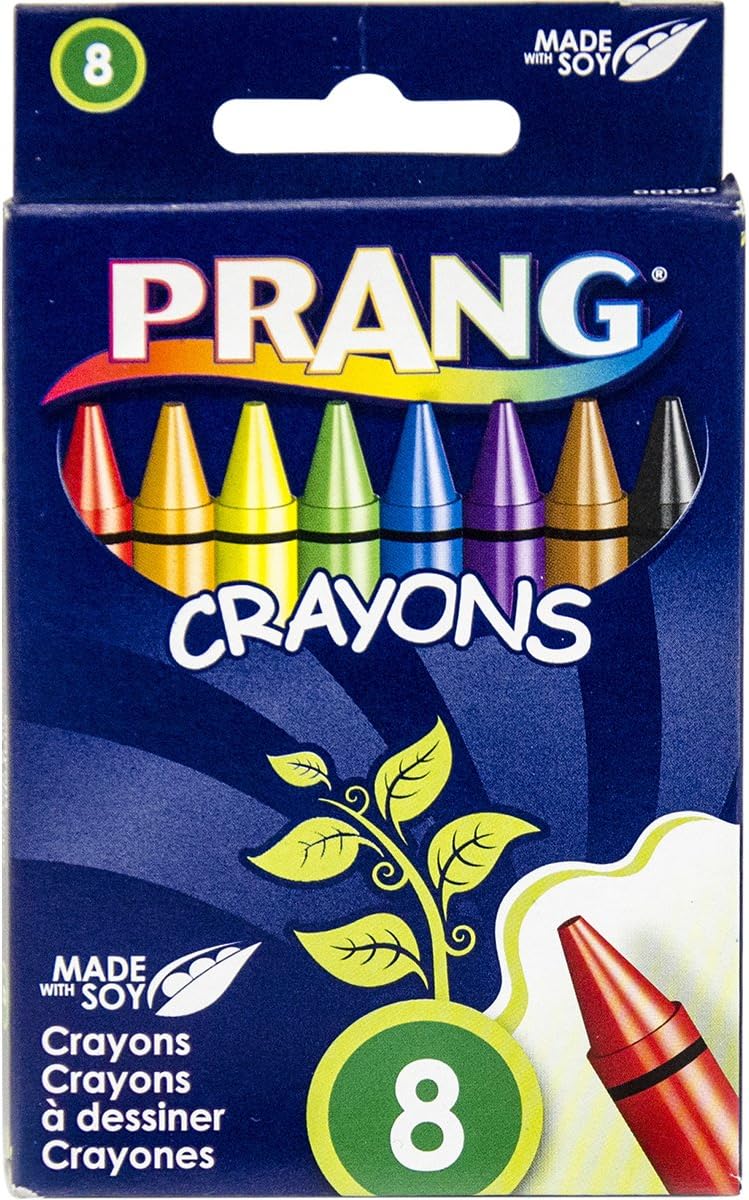 Dixon Prang Wax Crayons - Assorted Wax - Assorted Barrel - 8 / Box