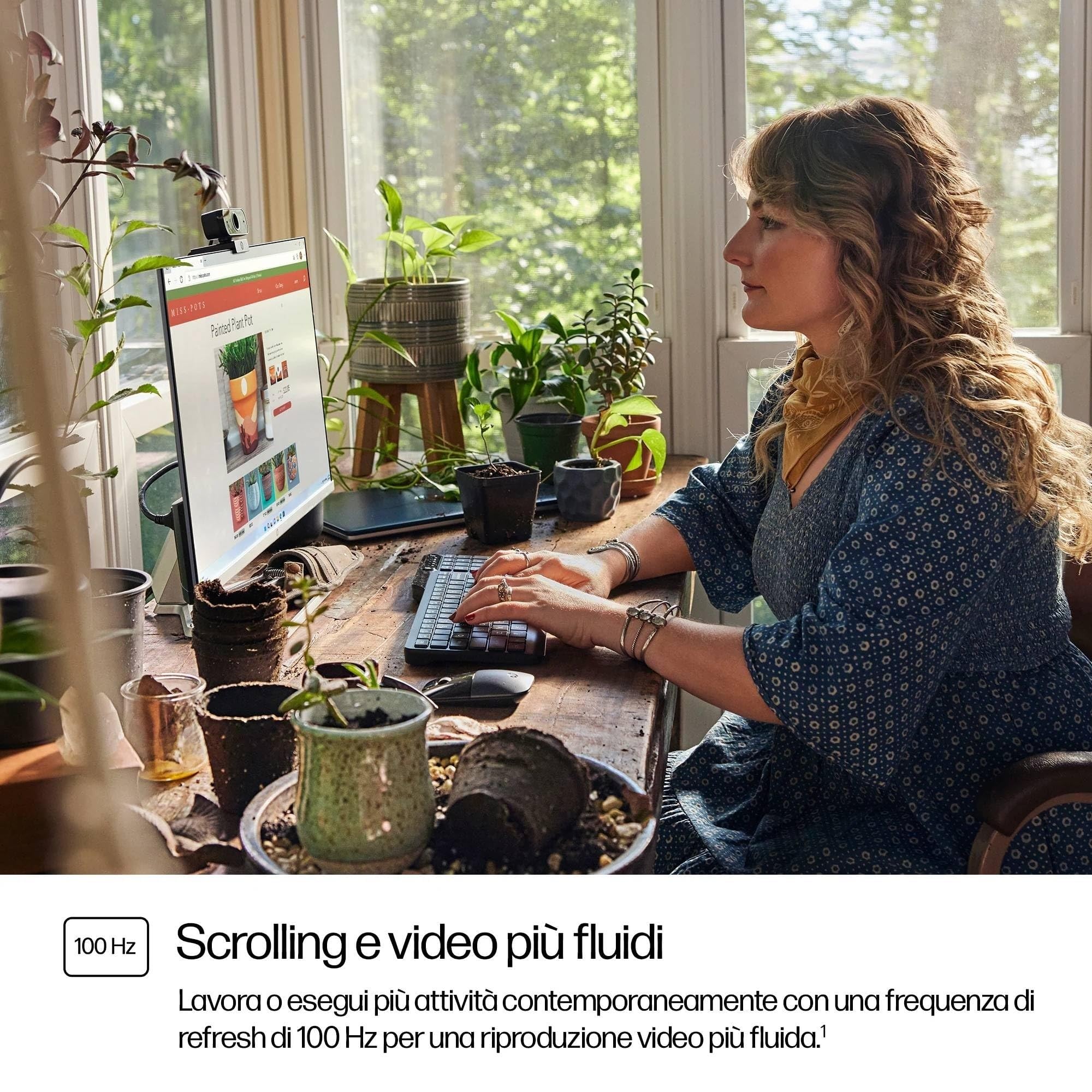 HP 527sw Monitor, Schermo da 27" FHD IPS Antiriflesso, Tecnologia Eye Ease, Tempo Risposta 5 ms GtG Overdrive, Risoluzione 1920 x 1080, Software Display Center, HDMI, Bianco
