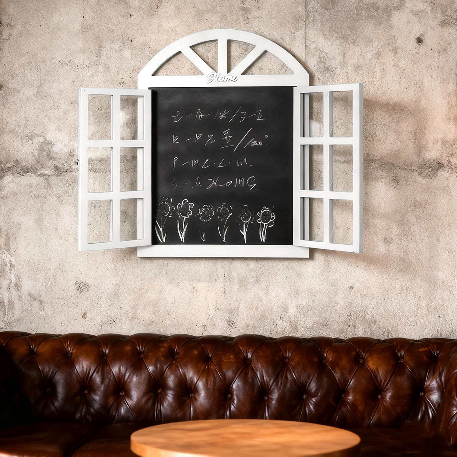 Hängendes Kreidetafel-Schild, Holzfensterrahmen-förmiges Kreidetafel-Schild mit Hängender Nachrichtentafel für Cafés, Restaurants, Cafés, Hochzeiten (7702A-02)