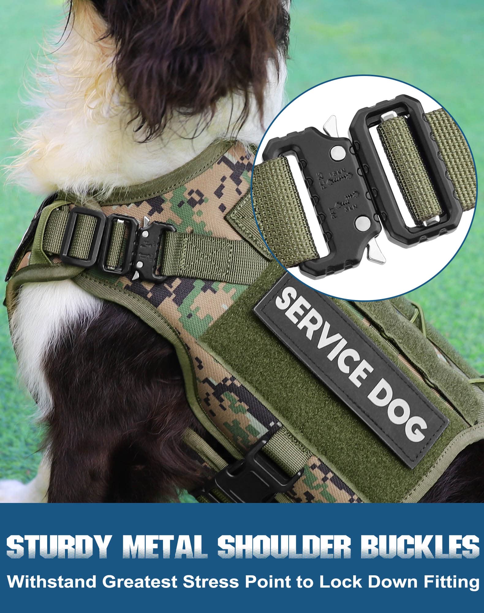 Arnés táctico para perros pequeños (Woodland Camo,S)