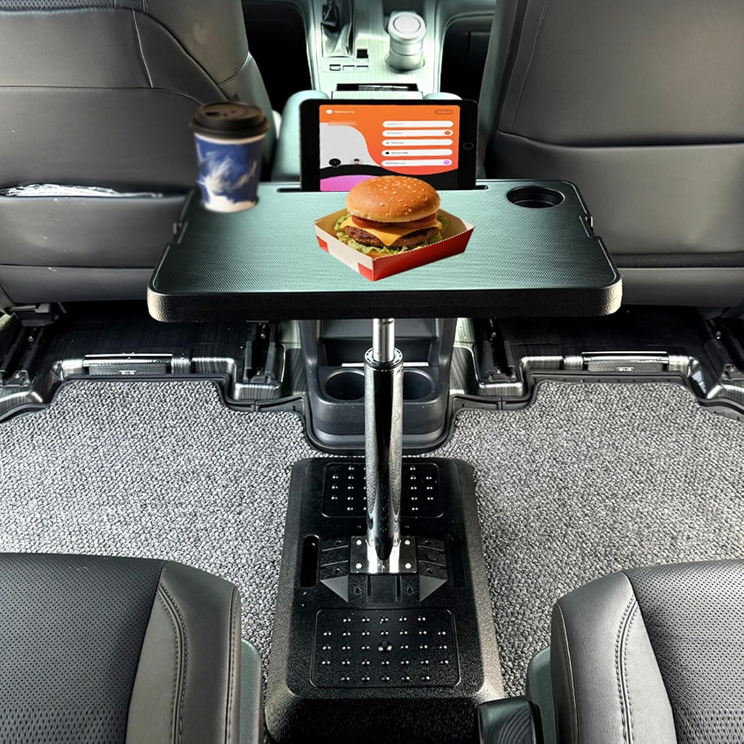 RV Table, Caravan Tables with Two Cup Slots, Adjustable Height for Home RV Conversion Vehicles, Outdoor Camping Picnic