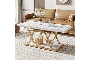 Tribesigns Modern Rectangle Coffee Table: Enhance Your Living Room with Style