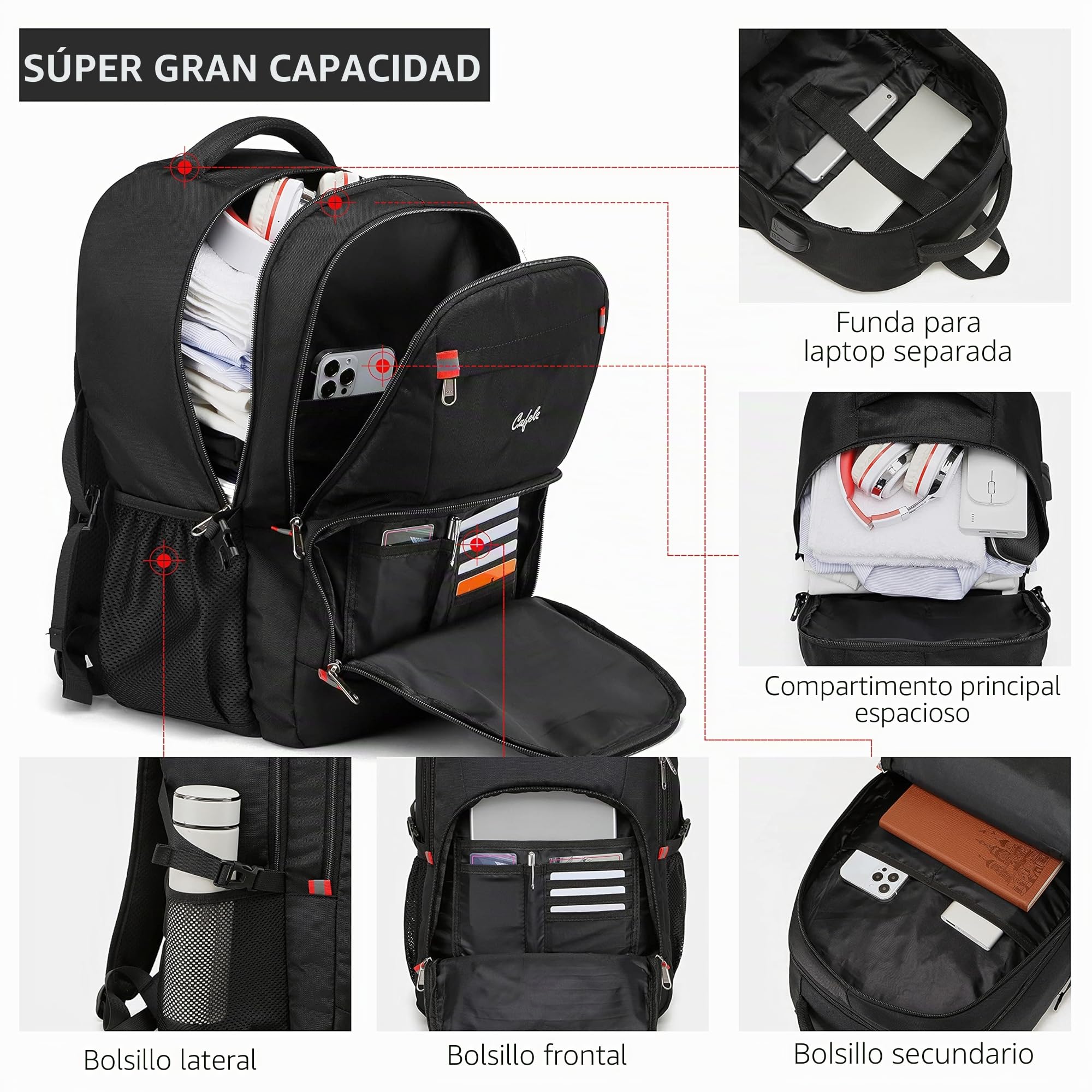 Mochila antirrobo RFID, mochila con Puerto de carga USB, mochila impermeable para adolescentes, mochila de viaje de negocios para hombres y mujeres