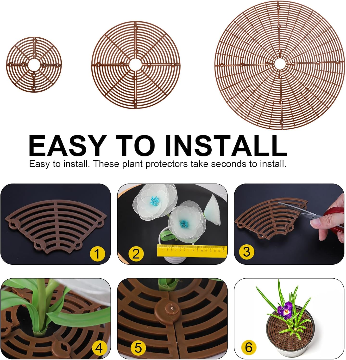 Plant Pot Grid Cover Set of 2, Plant Pot Cover Diameter 20 Inches Plant Flower Protector Plant Support for Indoor Plants