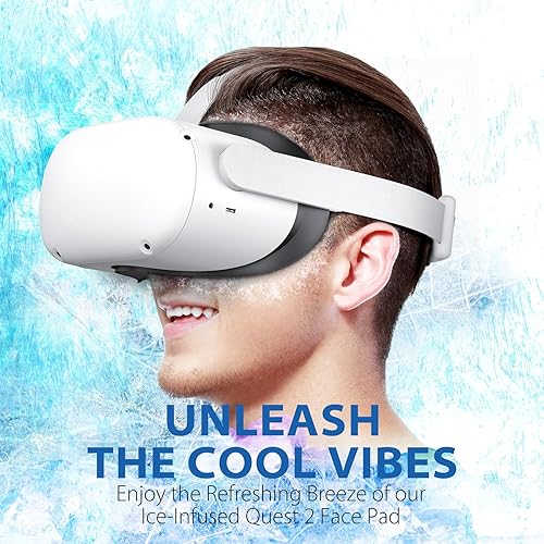 Miniatura 7 de DESTEK Cooling Face Pad Compatible with Quest 2, Including Facial Interface and Removable Nose Guard - Accessories for OculusMeta Quest 2 - Face