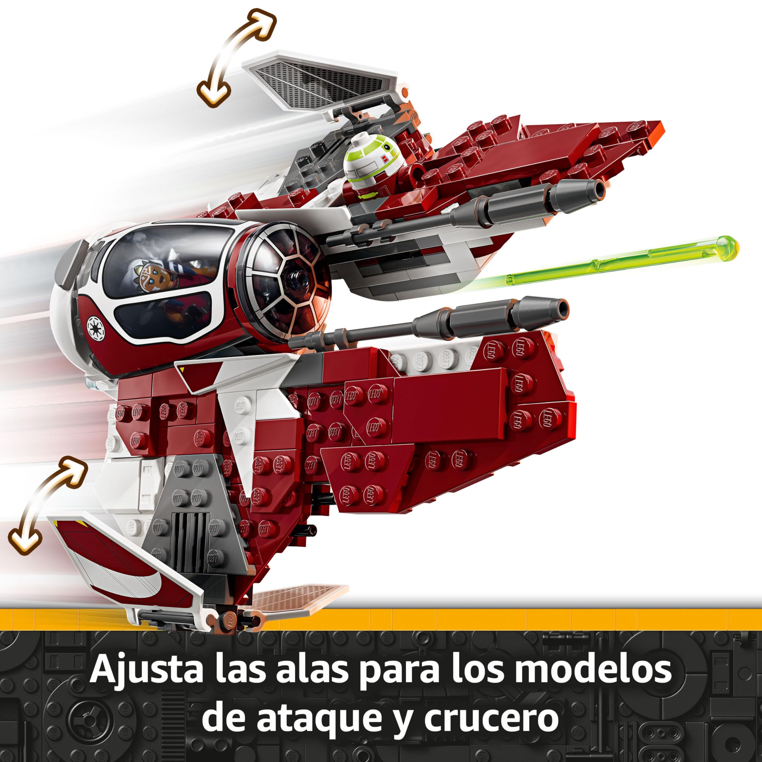 LEGO Star Wars 75401 Interceptor Jedi de Ahsoka Caza Estelar de Juguete para Niños y Niñas de 8 Años o Más de Las Guerras Clon, Minifiguras de Ahsoka Tano y Anakin Skywalker con Espadas Láser y R7-A7