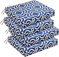 Vista 48 de downluxe - Cojín para asiento, redondo, impermeable, para exteriores e interiores, para patio o jardín, 43 x 41 x 5 cm, amarillo, paquete de 4