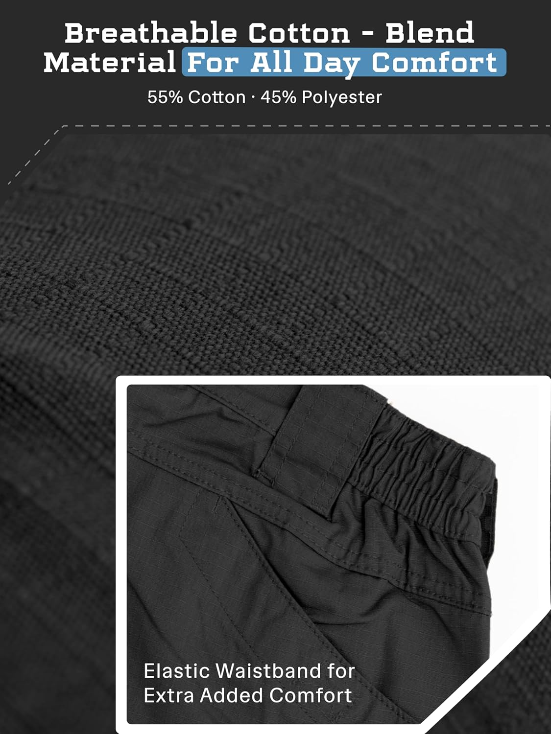 Tactical Pants for Men - Tough Ripstop, Water-Resistant Mens Tactical Pants with 9-Pocket Mapped System - Image 7