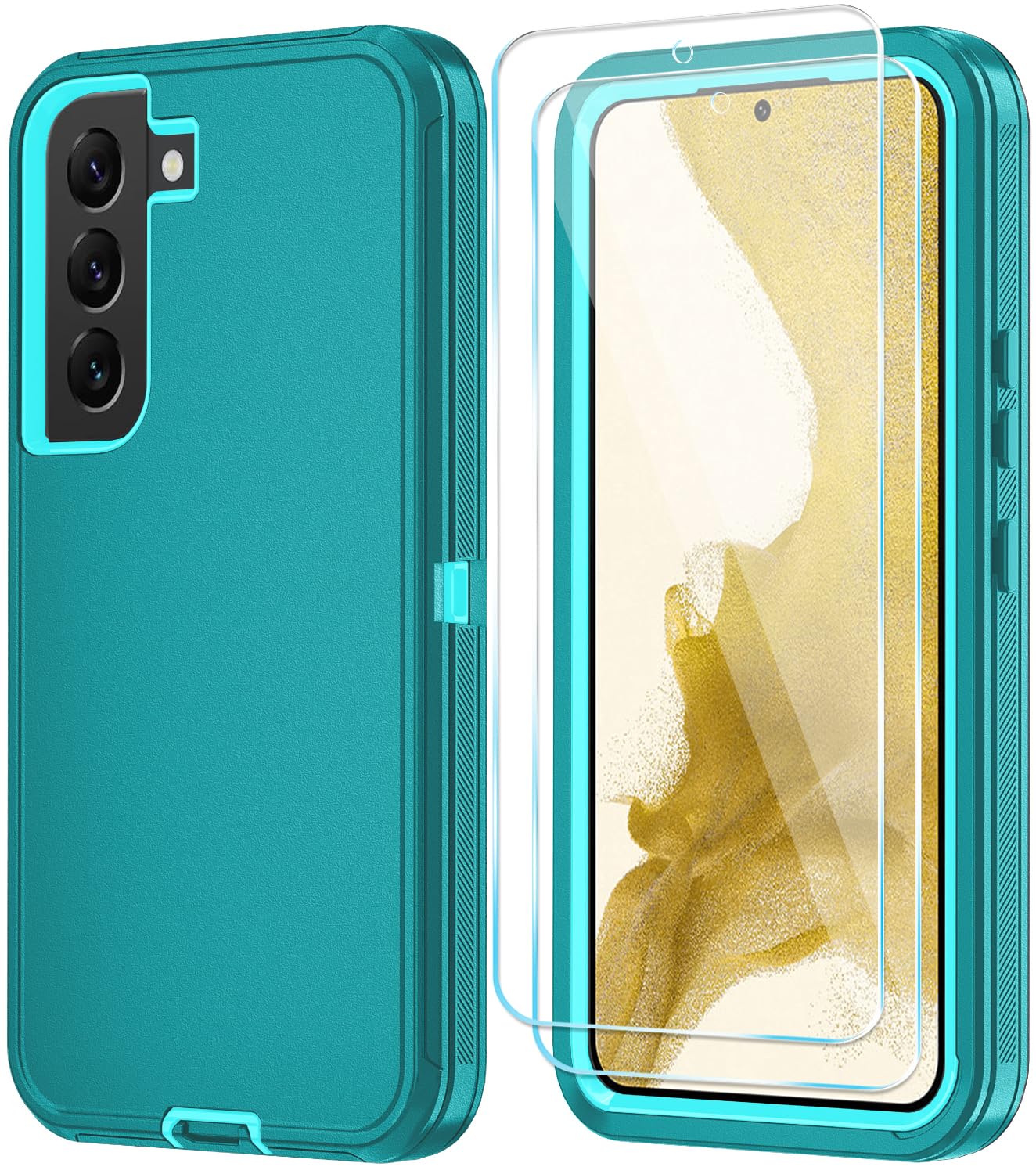 ONOLA Phone Case for Samsung Galaxy S22 Case with HD Screen Protector, Heavy Duty Shockproof & Dropproof 3-Layer Cover Phone Case for Galaxy S22 6.1''