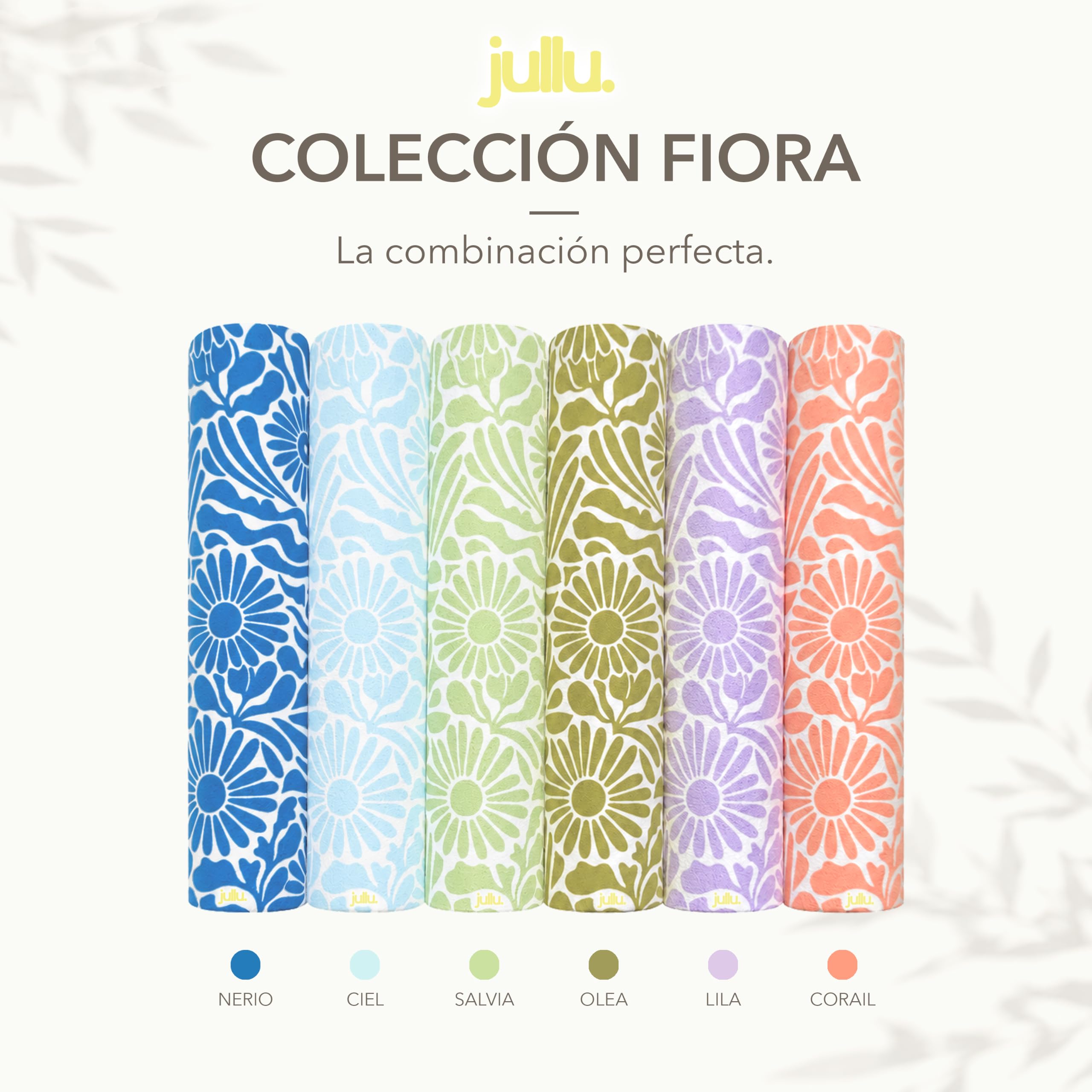 JULLU.Marseille - La Toalla de Playa Ideal - Microfibra Premium - 100x170 cm (Fiora Salvia)