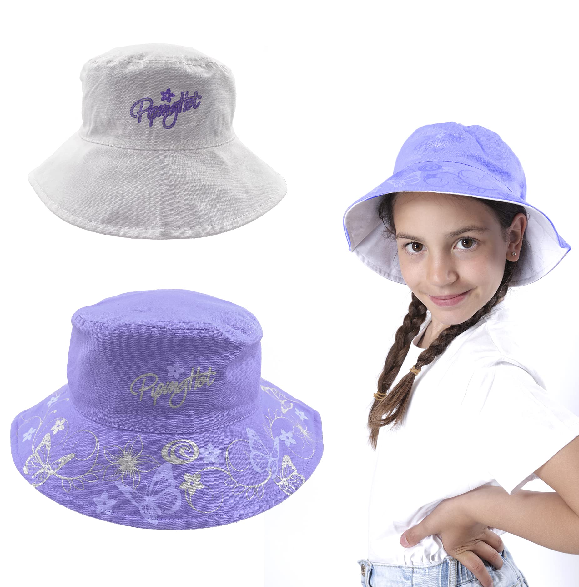 Carnavalife Gorra Bebe Verano de Doble Cara, Gorro Estampado de Playa Sol Cierre con Velcro para Niños, Sombrero Pescador Niña Protección UV, 54-56cm