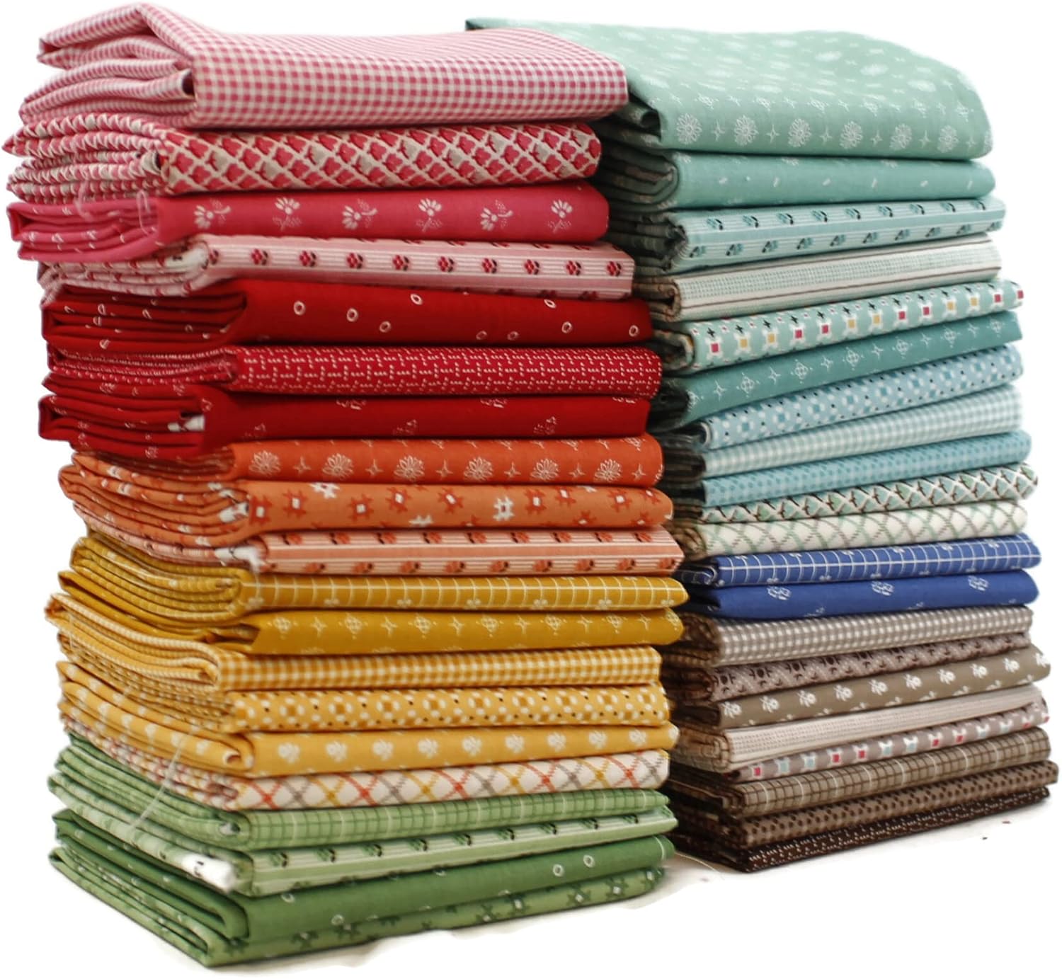 Prim Fat Eighth Bundle (34 Pieces) by Lori Holt for Riley Blake 9 x 21 inches (22.86 cm x 53.34 cm) Fabric cuts DIY Quilt Fabric