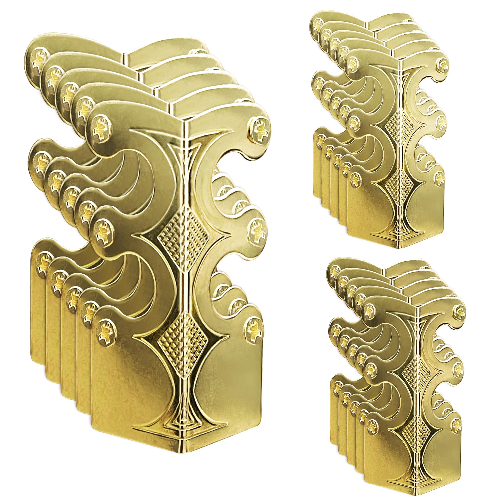 15PCS Solid Brass Skirting Board Corner Protectors, Skiffers Baseboard Corner Protectors, Vintage Metal Corner Bracket, Decorative Cover, Gold, 15 Pack-image-41