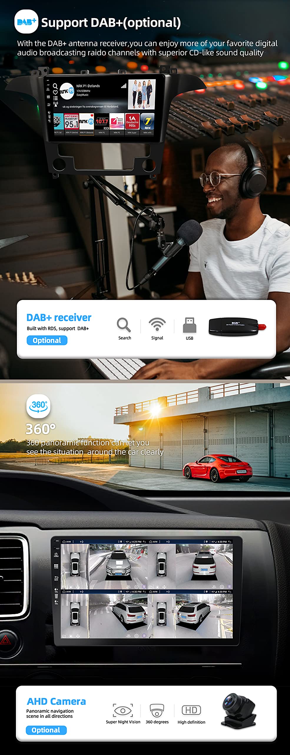 JOYX - [6G+128G] - Android 16 Autoradio para Ford S-MAX (2007-2015) - Built-in DSP/Carplay/Android Auto - Gratis LED Cámara Mic - 9 Pulgada 2 DIN - Apoyo Dab 4G WLAN BT Volante 360-Cámara Fast-Boot