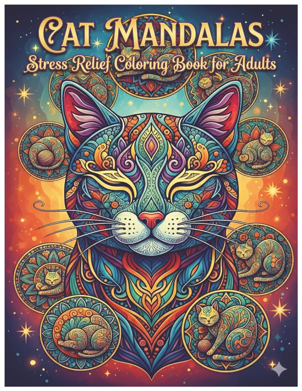 Cat Mandalas Stress Relief Coloring Book for Adults