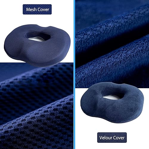 Miniatura 6 de Almohada de dona, cojín de asiento de dona para aliviar el dolor del coxis y hemorroides, embarazo posparto y alivio de sentarse después de una