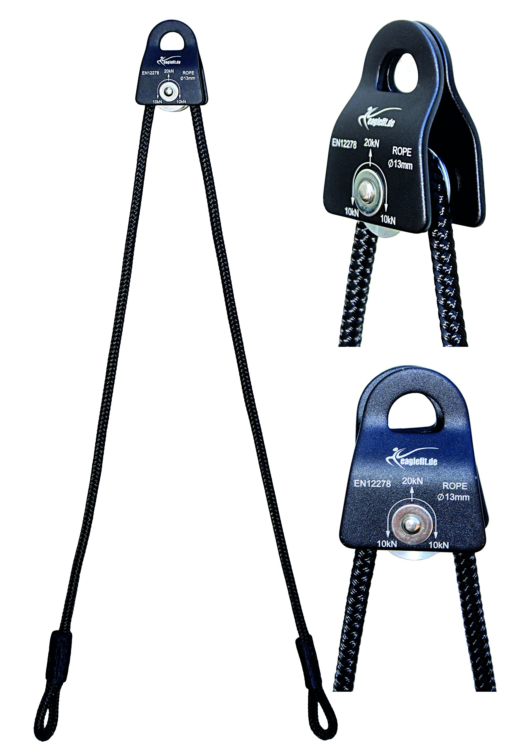 eaglefit Sling-Trainer Base, Fitnessgerät, Schlingentrainer inkl. Umlenkrolle und Türanker, Längenverstellung 80-155 cm