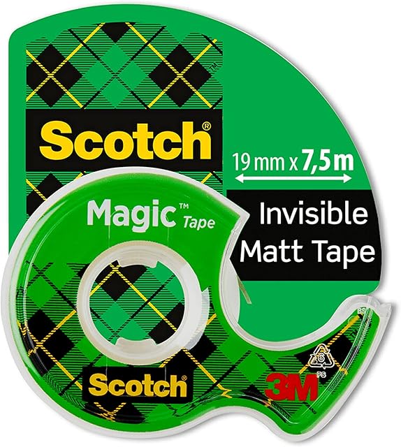 Scotch 810H1975 Tape Dispenser with 1 Roll of Magic Tape 810, 7,5 m x 19 mm