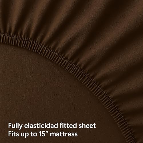 Miniatura 4 de Peru Pima Juego de sábanas termorreguladoras, tamaño matrimonial, 4 piezas, 100% algodón Pima peruano, satén, 600 hilos, refrescante, transpirable y