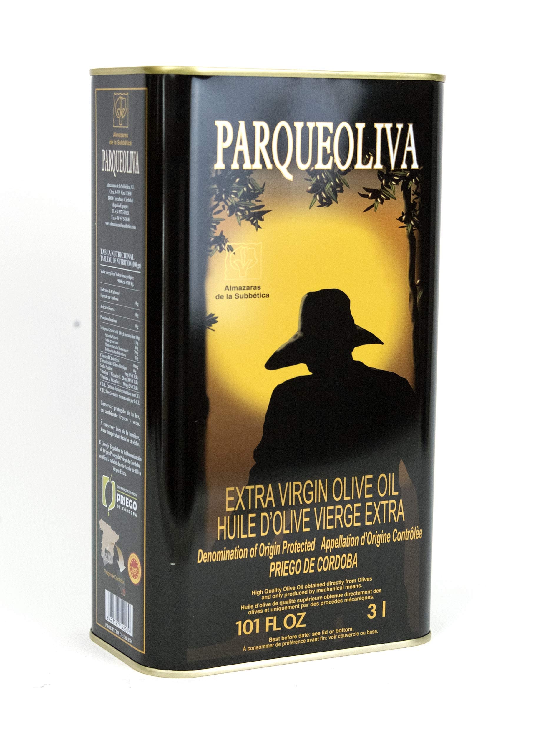 PARQUEOLIVA - Olio extravergine di oliva spagnolo (varietà Picuda e Hojiblanca) - Lattina da 3 litri