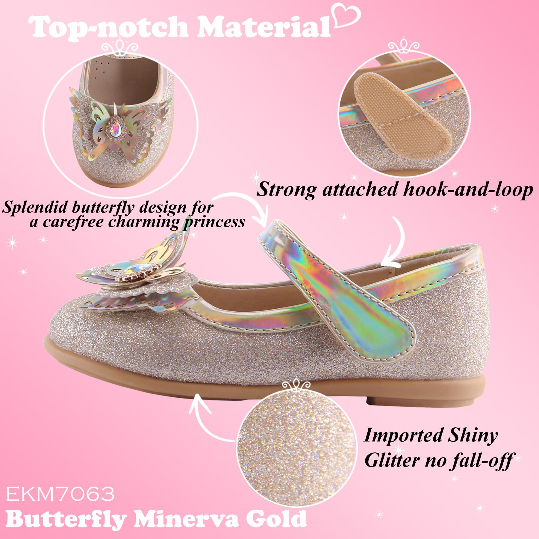 EIGHT KM - Kleinkind Mädchen Kleid Ballerinas Schuhe - Mary Jane Wohnungen - Prinzessin Hochzeit Schuhe