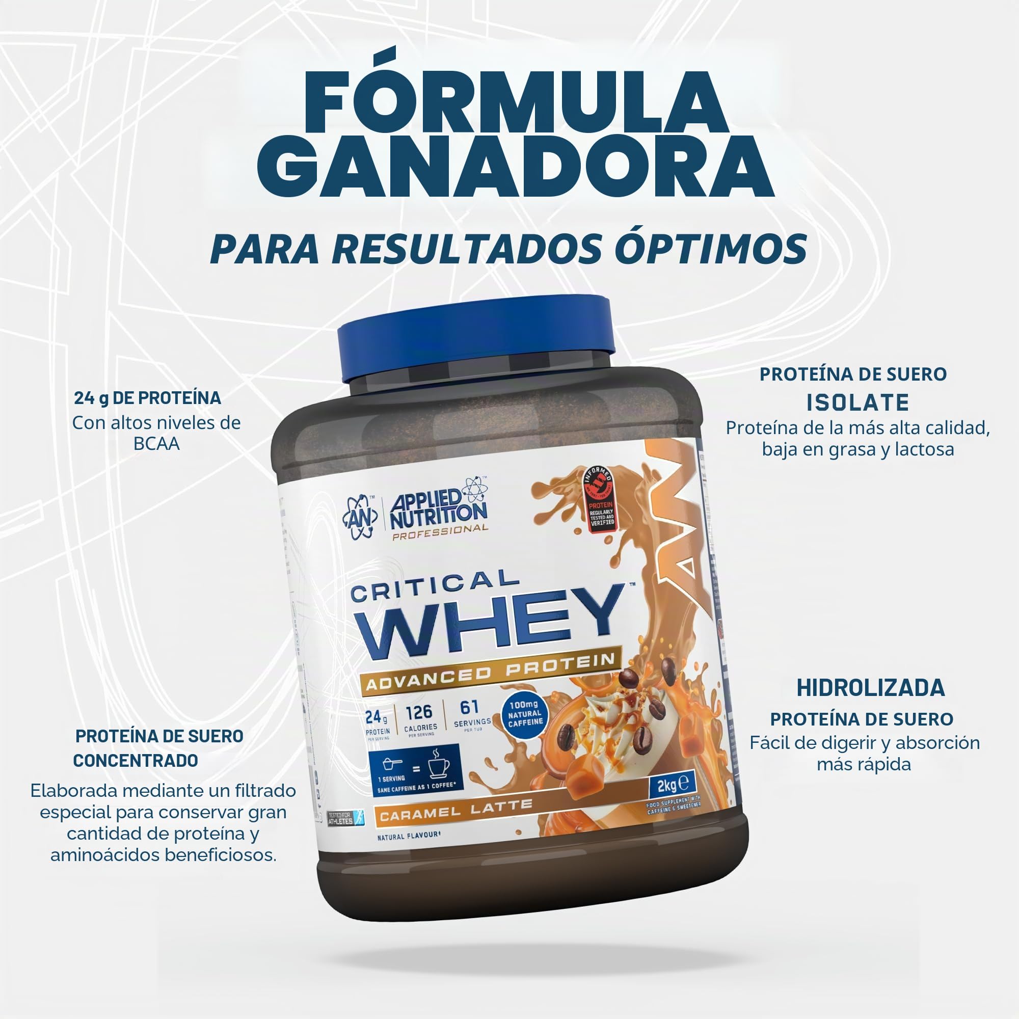 Applied Nutrition Critical Whey (2000g) Batido de plátano Proteínas Mezcla de Proteínas de Suero | Proteína Whey Mezcla de proteína Whey de suero Protein Powder