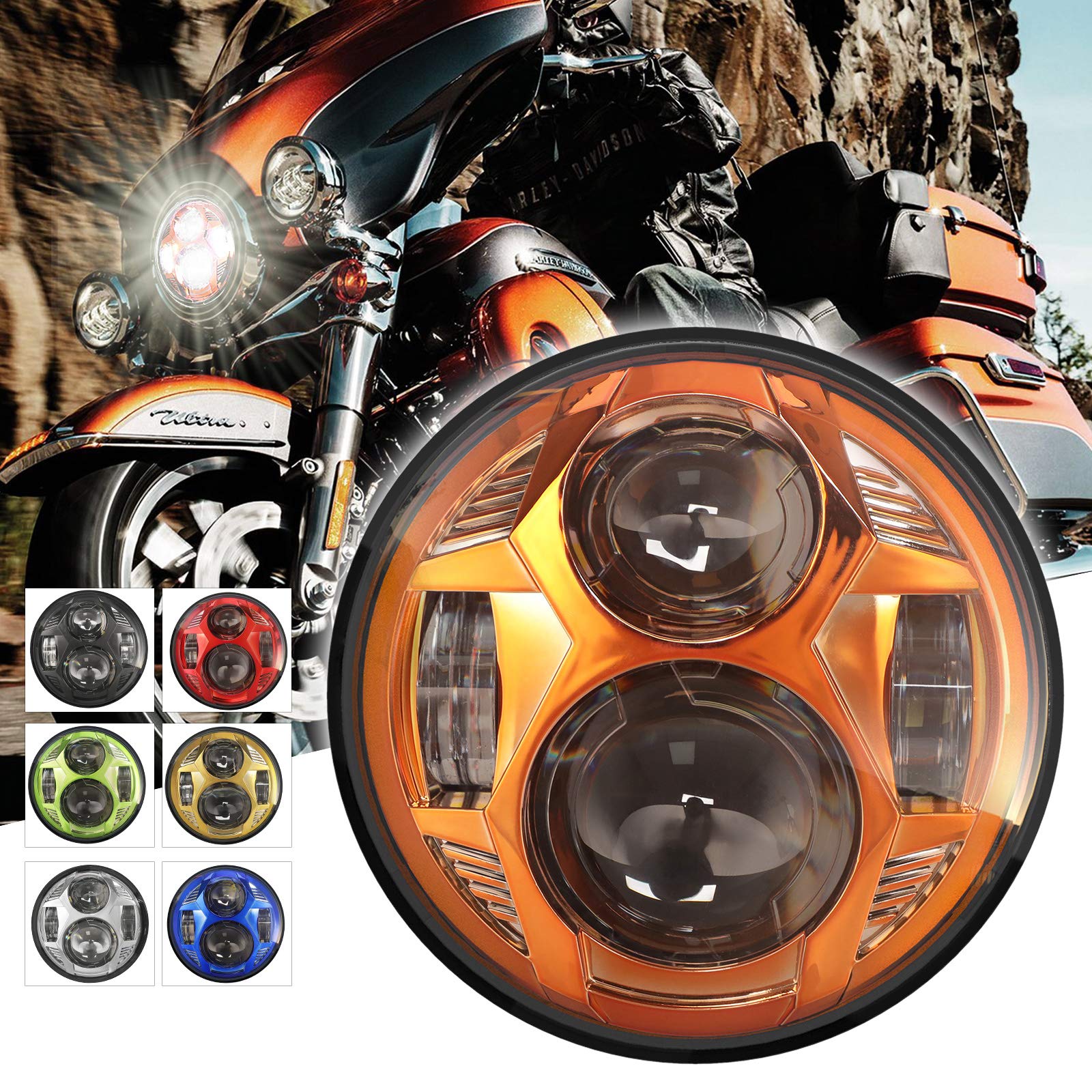 5.75 Inch Blue LED Headlight 5.75 Inch Blue LED Motorcycle Headlight ...