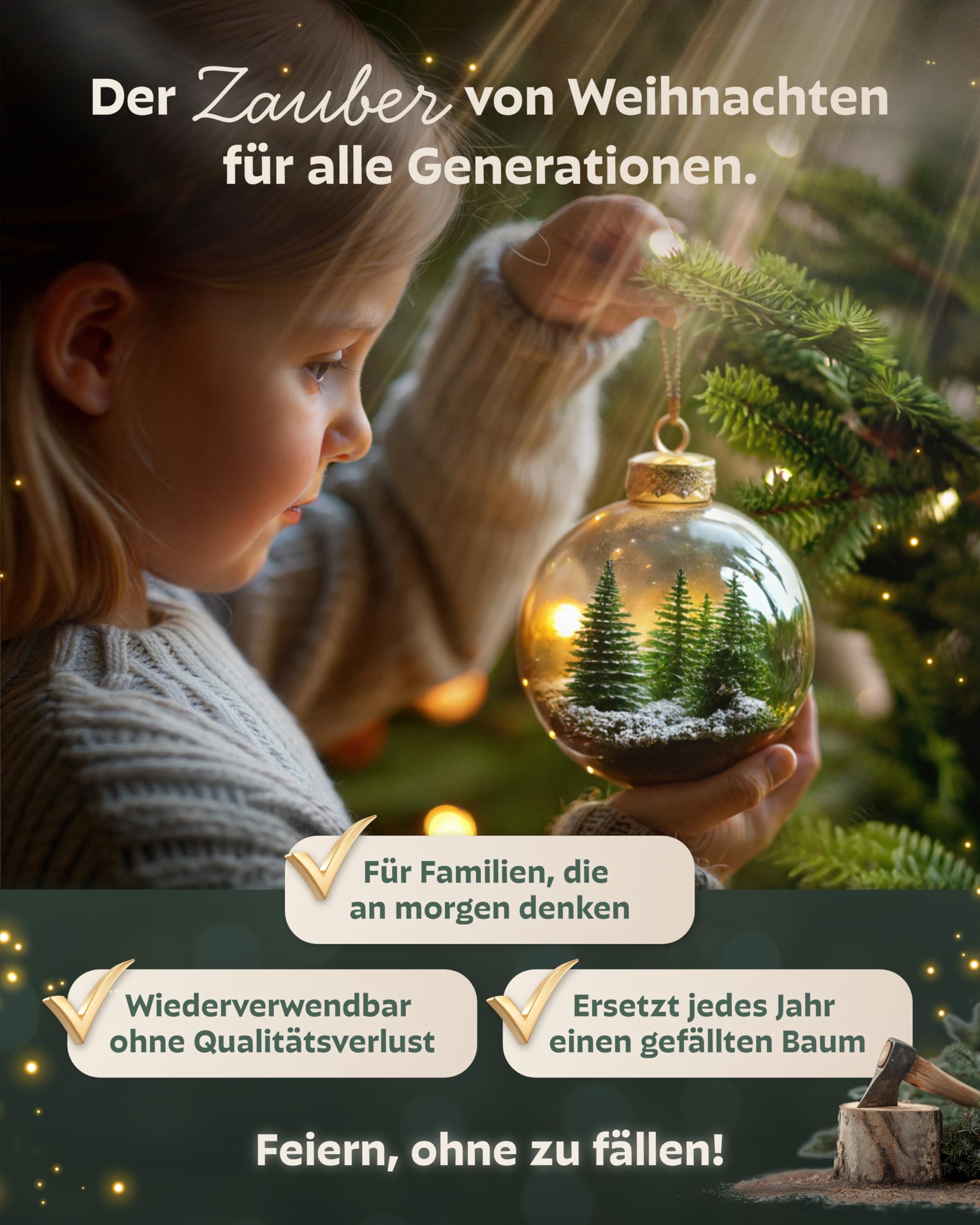Håvn® Premium Künstlicher Weihnachtsbaum (220cm Nordlys) | Naturgetreue Optik, Dichte Zweige, inkl. Holzständer & Aufbewahrungstasche – Hochwertiger Tannenbaum
