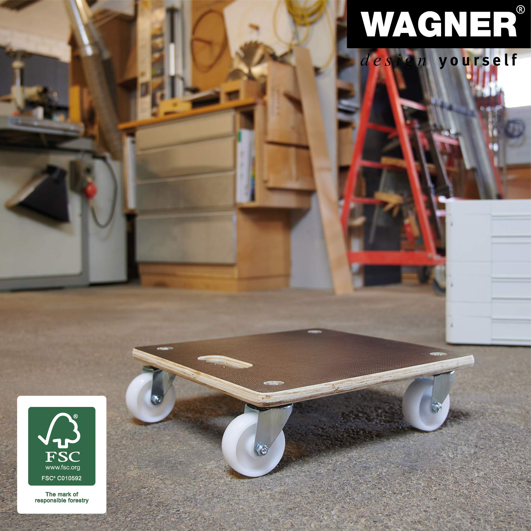 Carrello Da Trasporto Wagner - 38x38cm, Portata 250kg, Superficie Antiscivolo, Per Scatole E Elettrodomestici - Foto 2