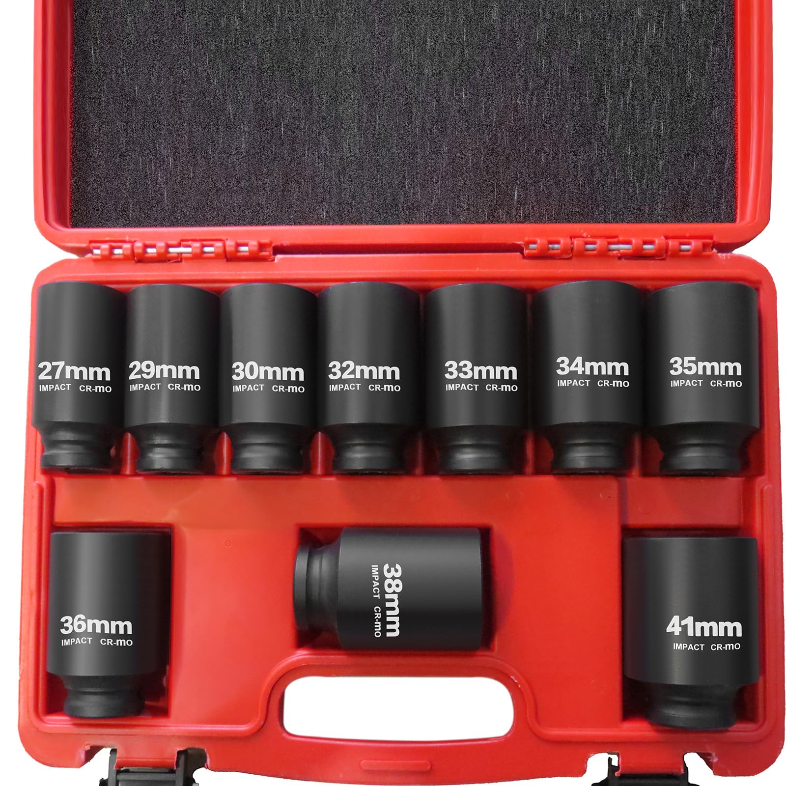 TONYNOL 1/2" Drive Deep Impact Socket Set,10 PCS,Metric (27mm to 41mm)