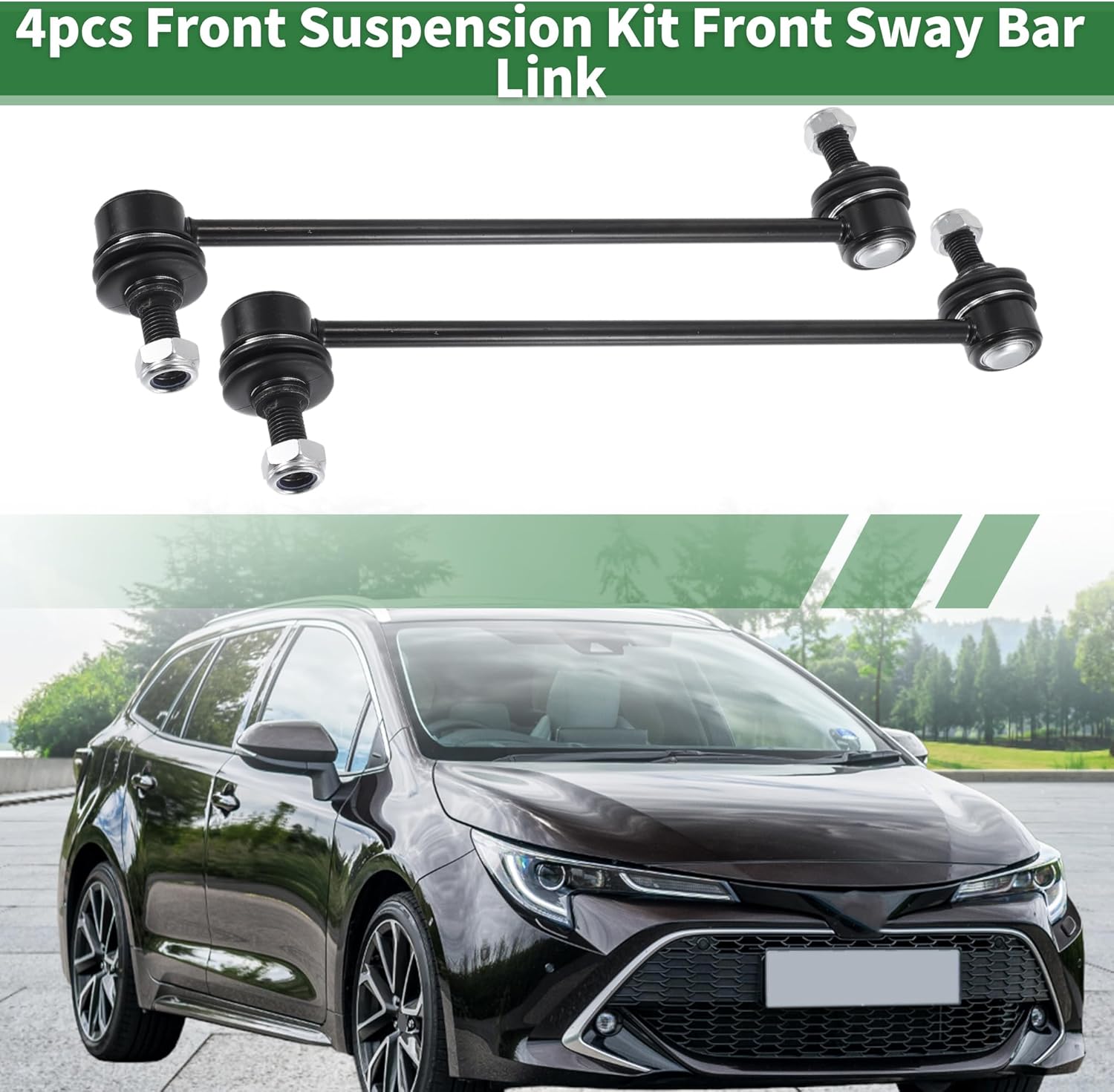 X AUTOHAUX 4pcs Front Suspension Kit Front Sway Bar Link Lower Ball Joint for Toyota RAV4 2001-2005 No.K90309/K80296