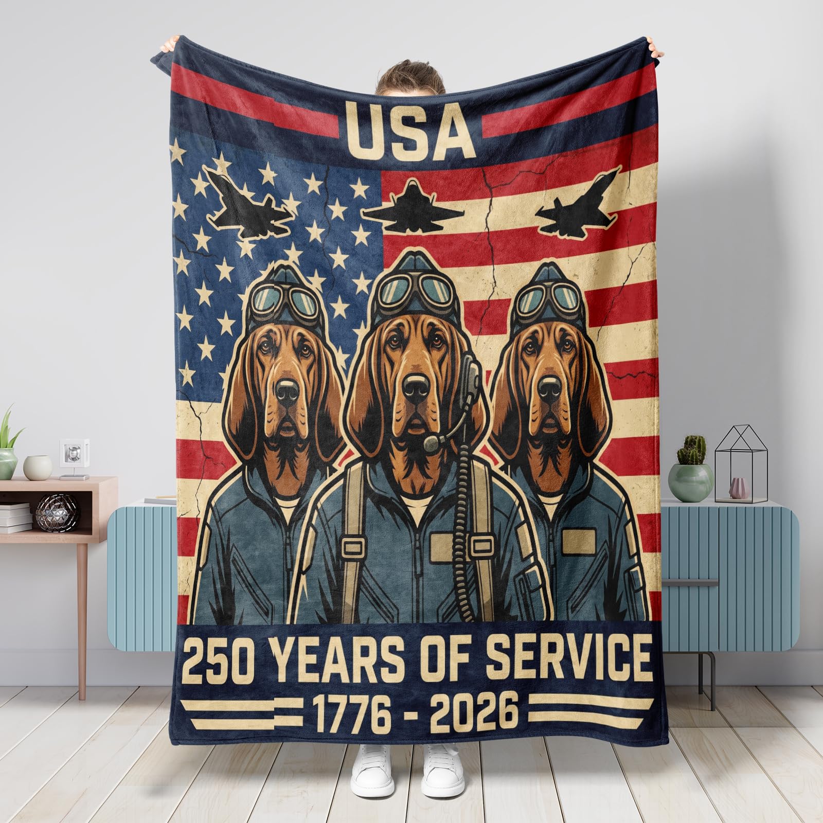 Couverture en flanelle haut de gamme au design patriotique historique