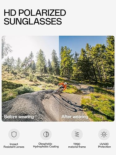 Miniatura 4 de KAPVOE Gafas polarizadas con 1 lente o 4 lentes de protección UV para mujeres y hombres, gafas de sol para ciclismo, marco TR90, para deportes en