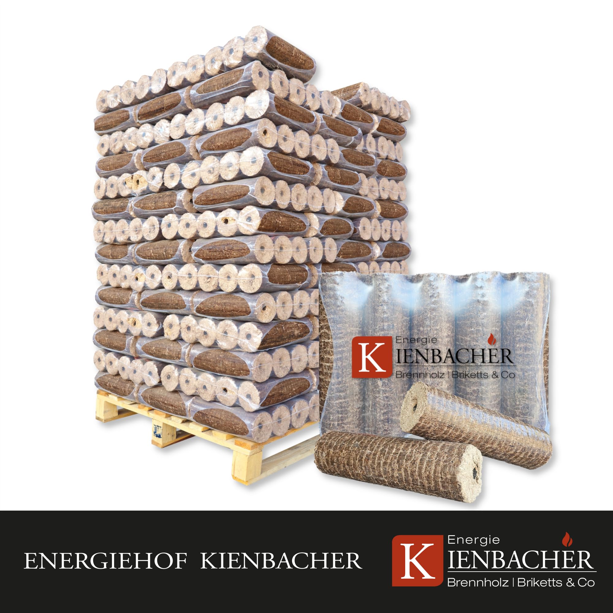 960kg Palette Nestro SONDERAKTION Holzbriketts aus Reiner Buche mit Zugloch Brenn Kamin Ofen Heiz Holz Gluthalter Brennholz Premium Öko Holzbriketts 90mm Durchmesser | Energie Kienbacher