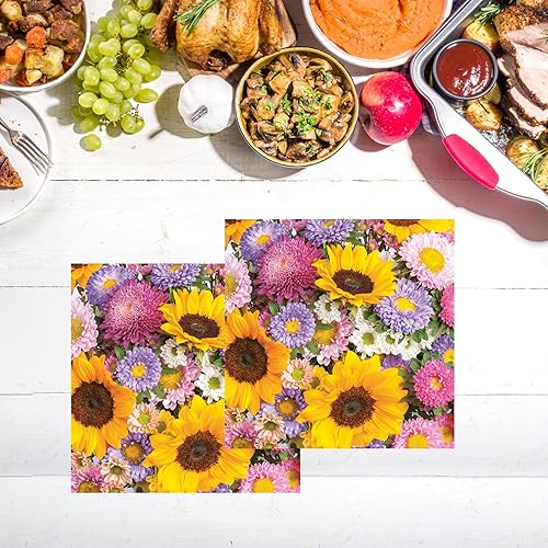 Miniatura 10 de Keep Unique Servilletas de papel de 20 unidades, 13 x 13 pulgadas, 3 capas, estampado de flores, para arte, cena y fiesta, servilletas desechables