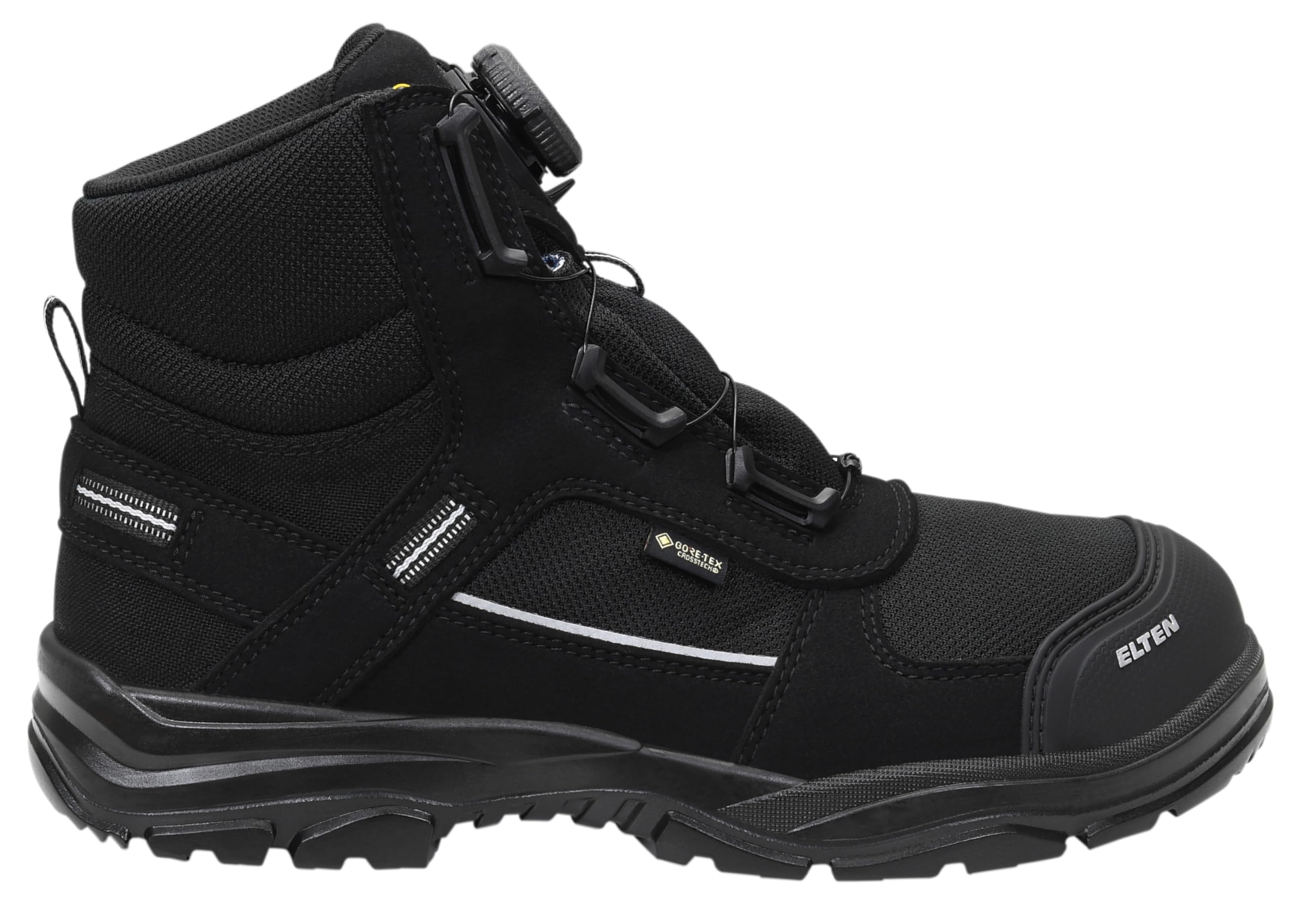 ELTEN Sicherheitsschuhe Matthew Pro BOA GTX Mid ESD S3 CI Typ 3, Damen und Herren, Textil, Stahlkappe, leicht, klassisch 47, Schwarz