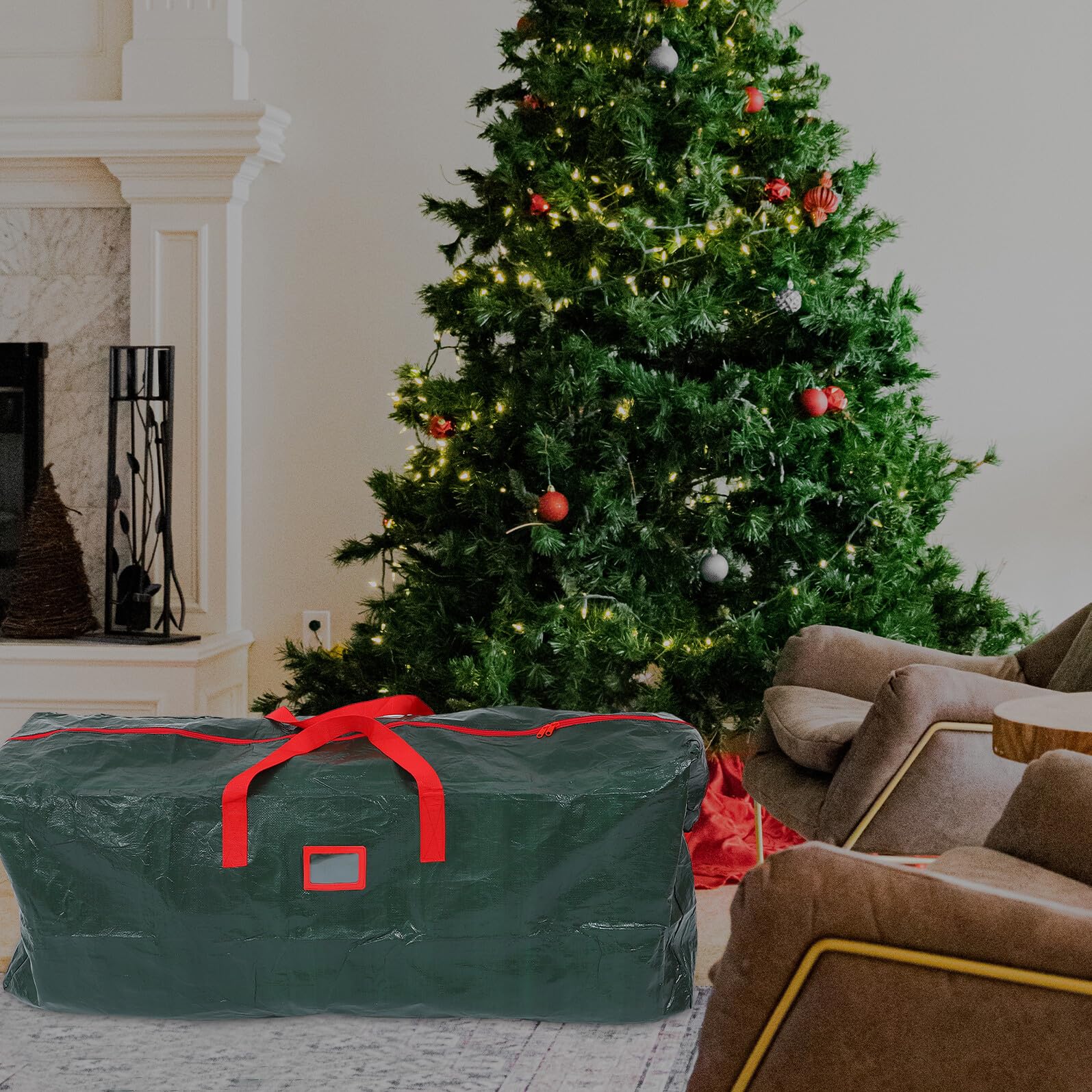 SOIMISS 1pezzi Borsa per Albero di Natale Contenitore Portatile Borsa di Stoccaggio per Mobili Organizer per Casa Pieghevole e Salvaspazio