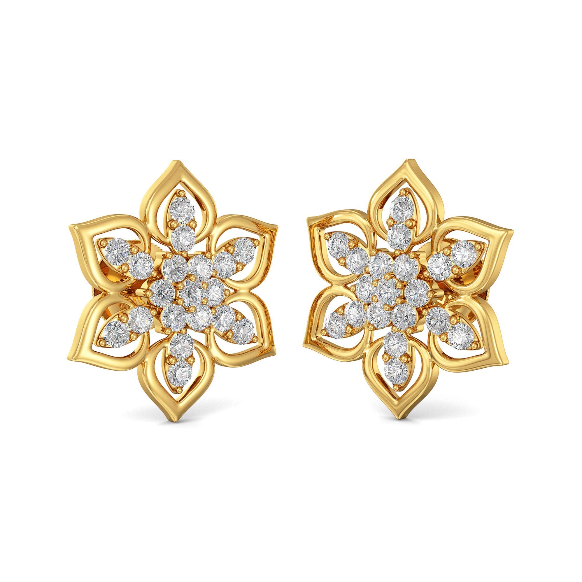 Impress Collection 22k Yellow Gold Stud Earrings for Women-image-32