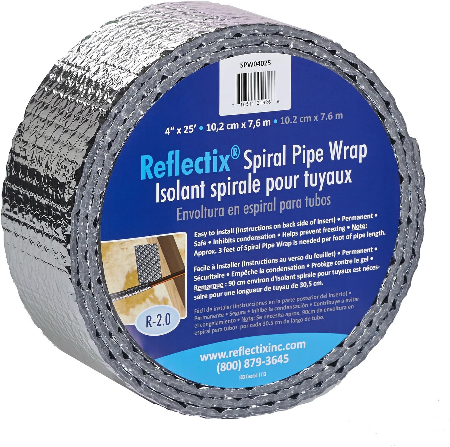 Reflectix SPW0402512 4Inch by 25Feet Spiral Pipe Wrap Amazon.ca