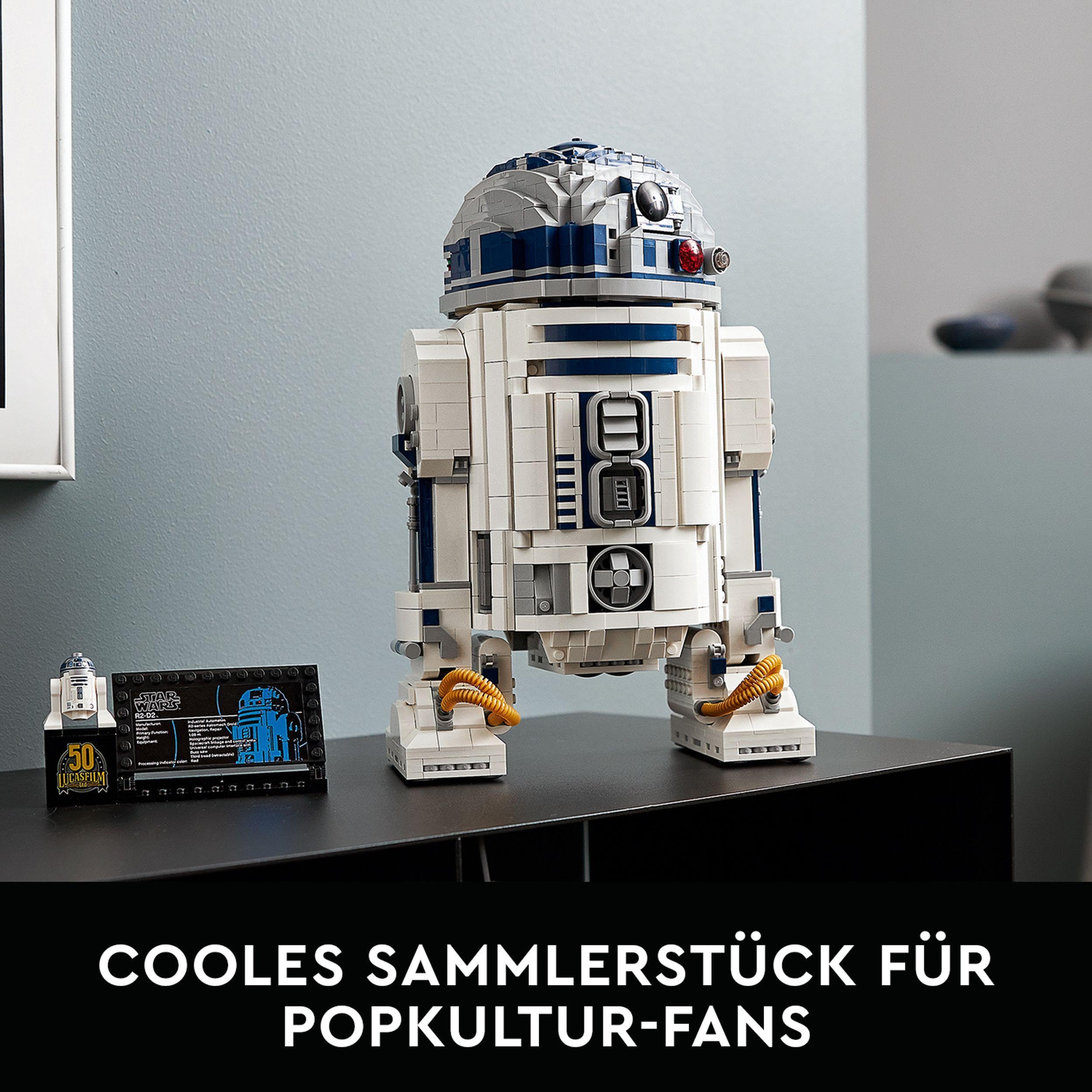 LEGO Star Wars R2-D2 Droiden-Set für Erwachsene, 2.413-teiliges Sammlermodell mit Luke Skywalkers Lichtschwert, Sammlerstück, Geschenk für Männer, Frauen, ihn oder sie 75308