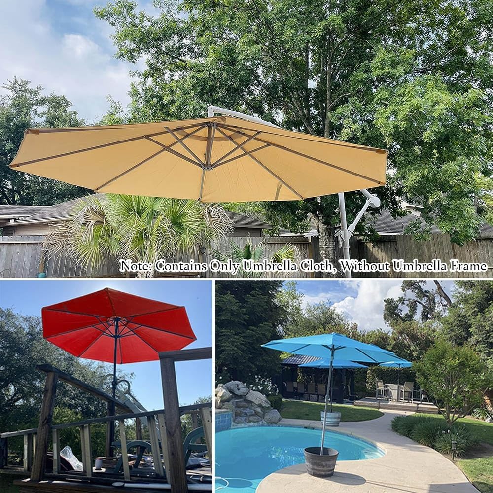 Waterproof Replacement Canopy for Garden Umbrella - 6/8 Ribs, UV Protection, Durable Parasol Cover, Perfect for Outdoor Patio Market Umbrellas