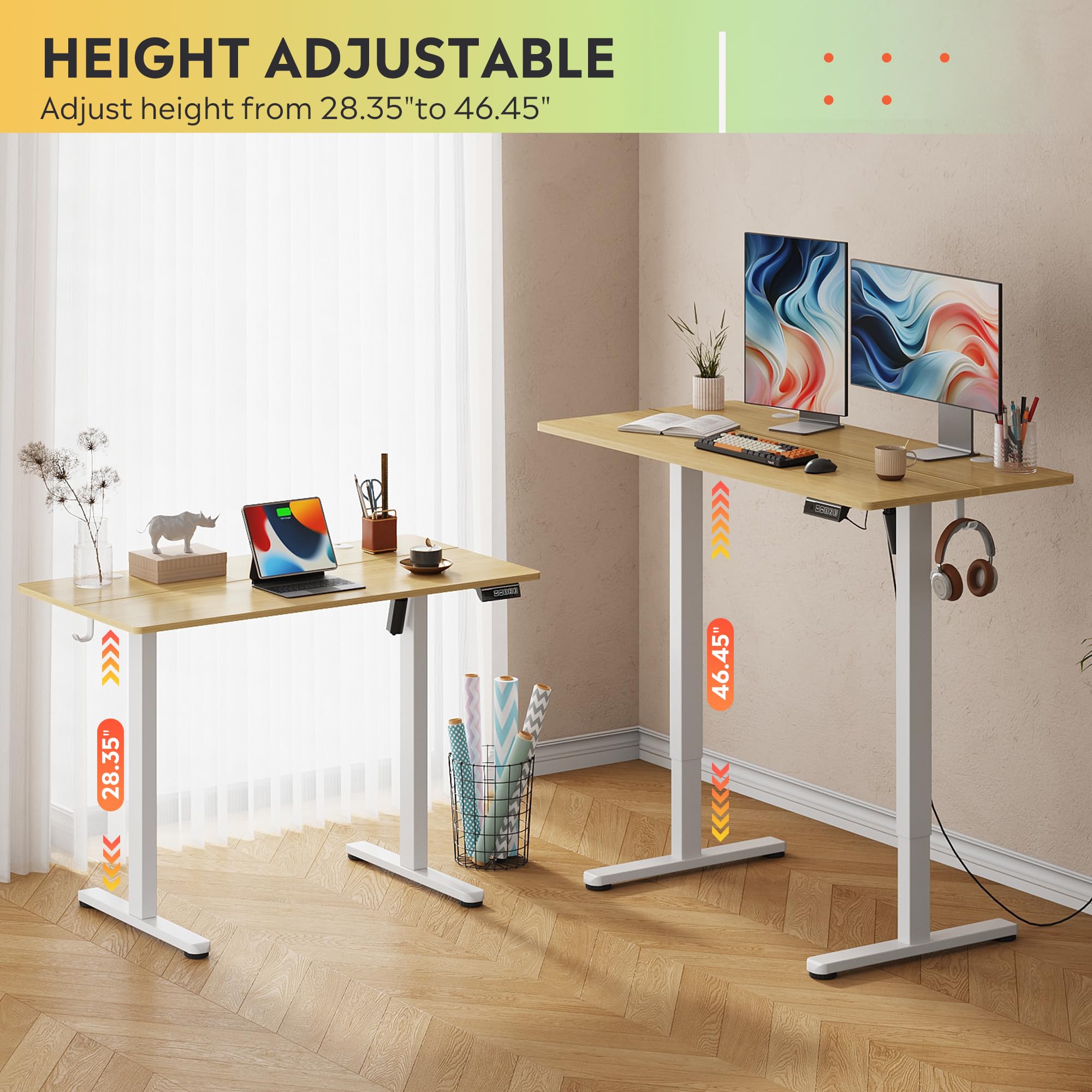 Snapklik.com : DEVAISE 48 Inch Electric Standing Desk, 3 Adjustable ...