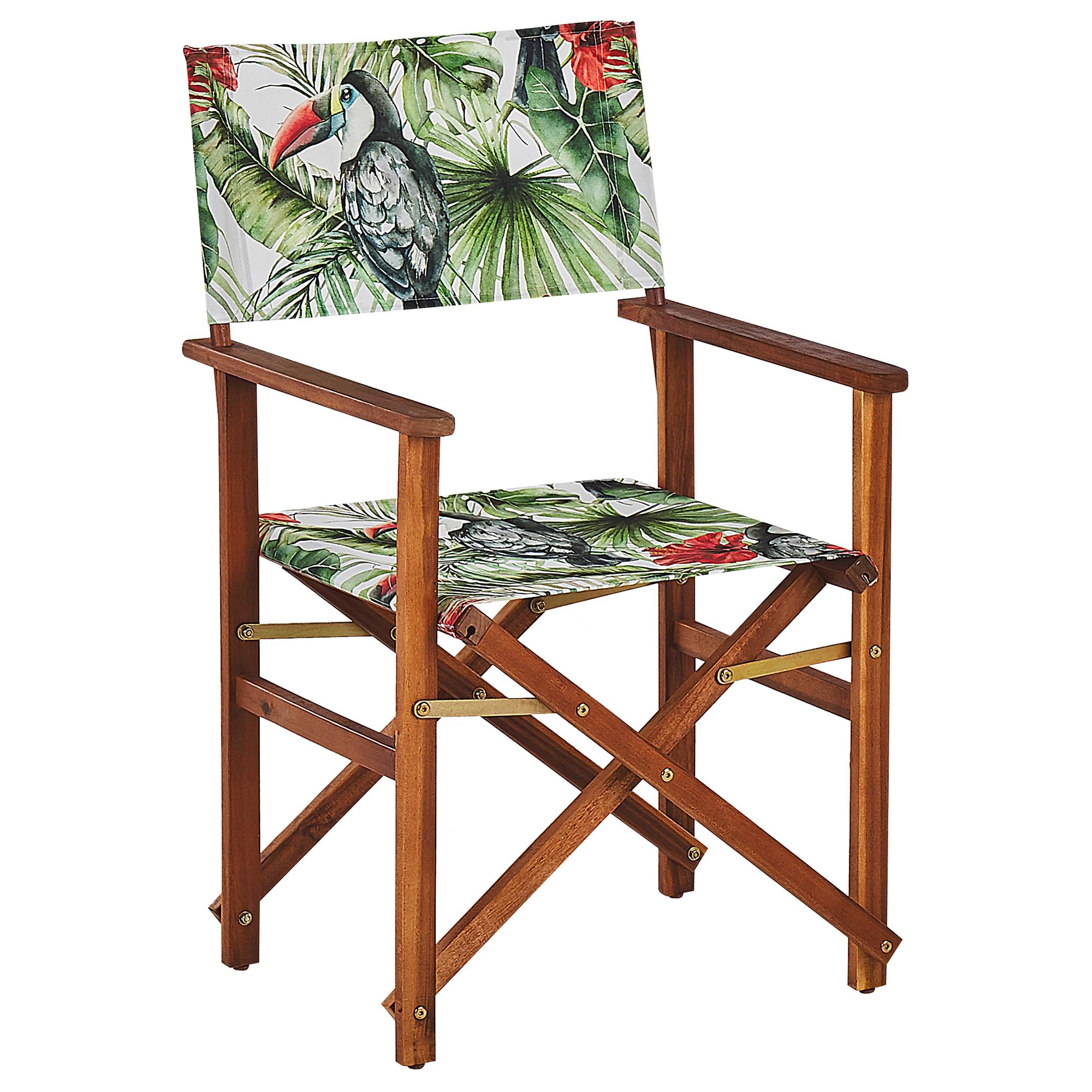 Set di 2 Sedie da regista per Giardino in Legno Scuro Tucani multicolore
