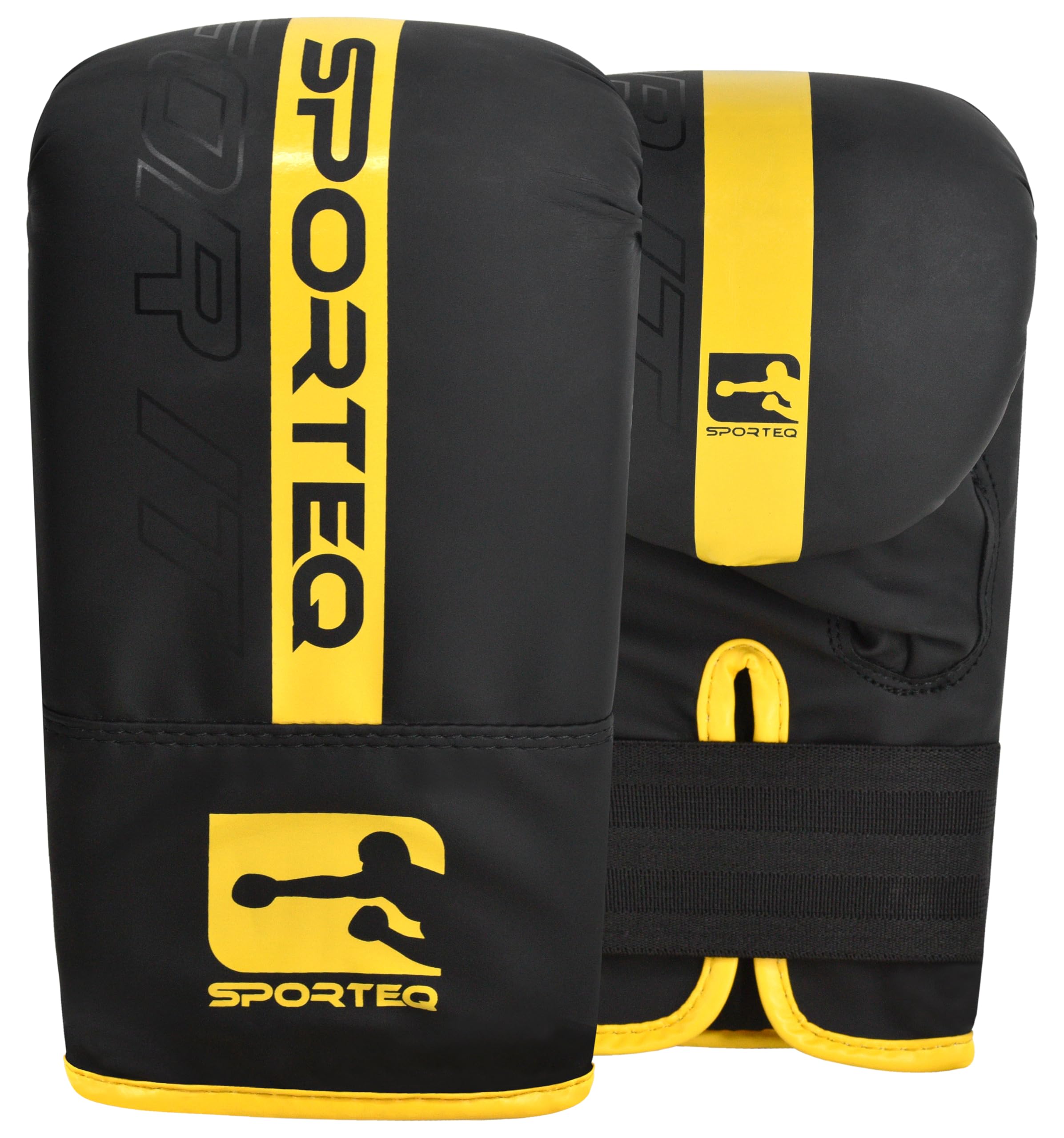 Sporteq GO Series Boxing Gloves, Leather Bag Gloves for Boxing, MMA, Muay Thai & Kickboxing, Gym Gloves for Punch Bag, Pads & Speed Ball Training