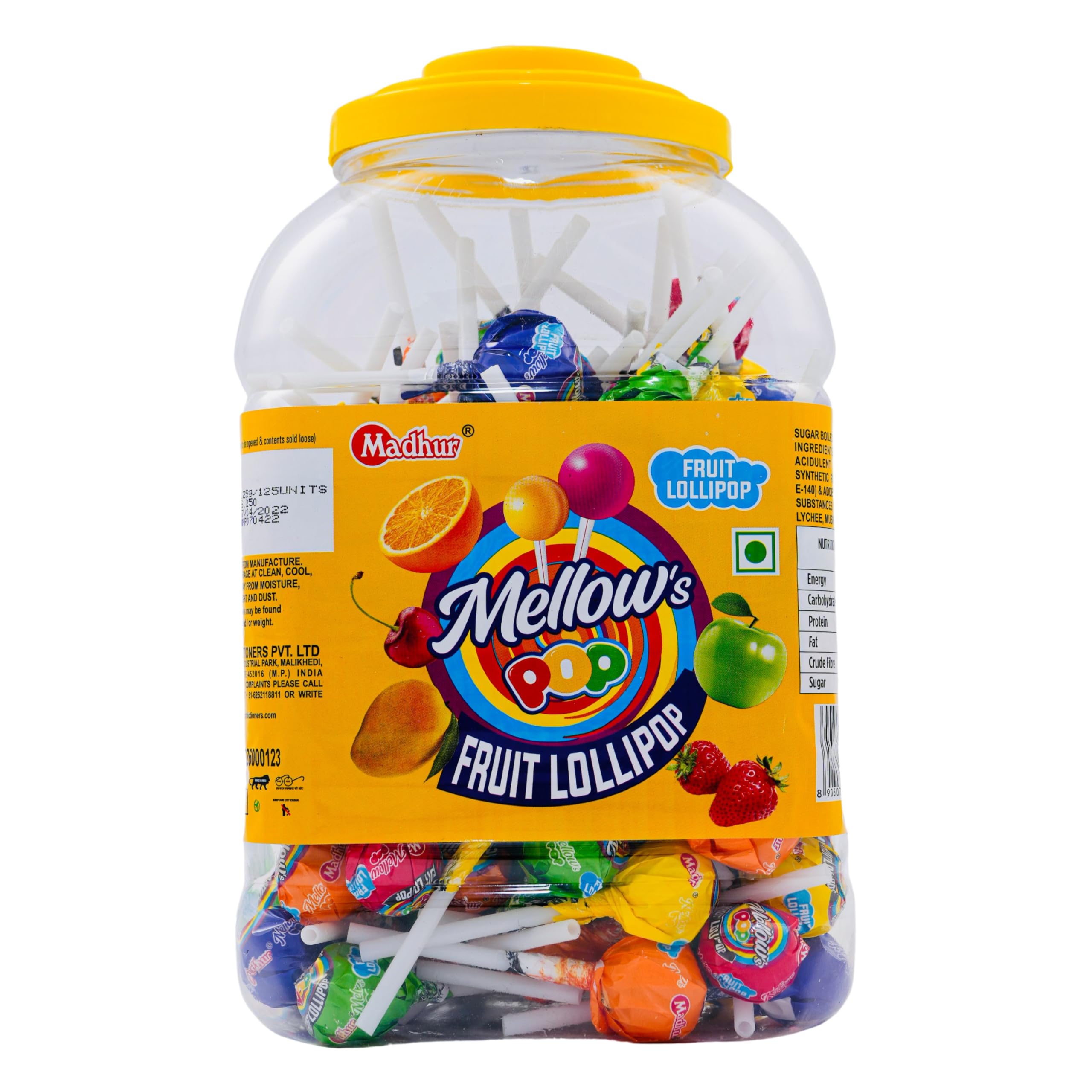 Madhur Assorted Flavored Mellows Pop Lollipop | Mellows Candy |