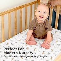 Vista 41 de 2-Pack Waterproof Baby Crib Sheets for Boys, Girls - 52x28 Viscose Derived from Bamboo Toddler Bed Sheet Neutral, Fitted Crib Mattress Protector
